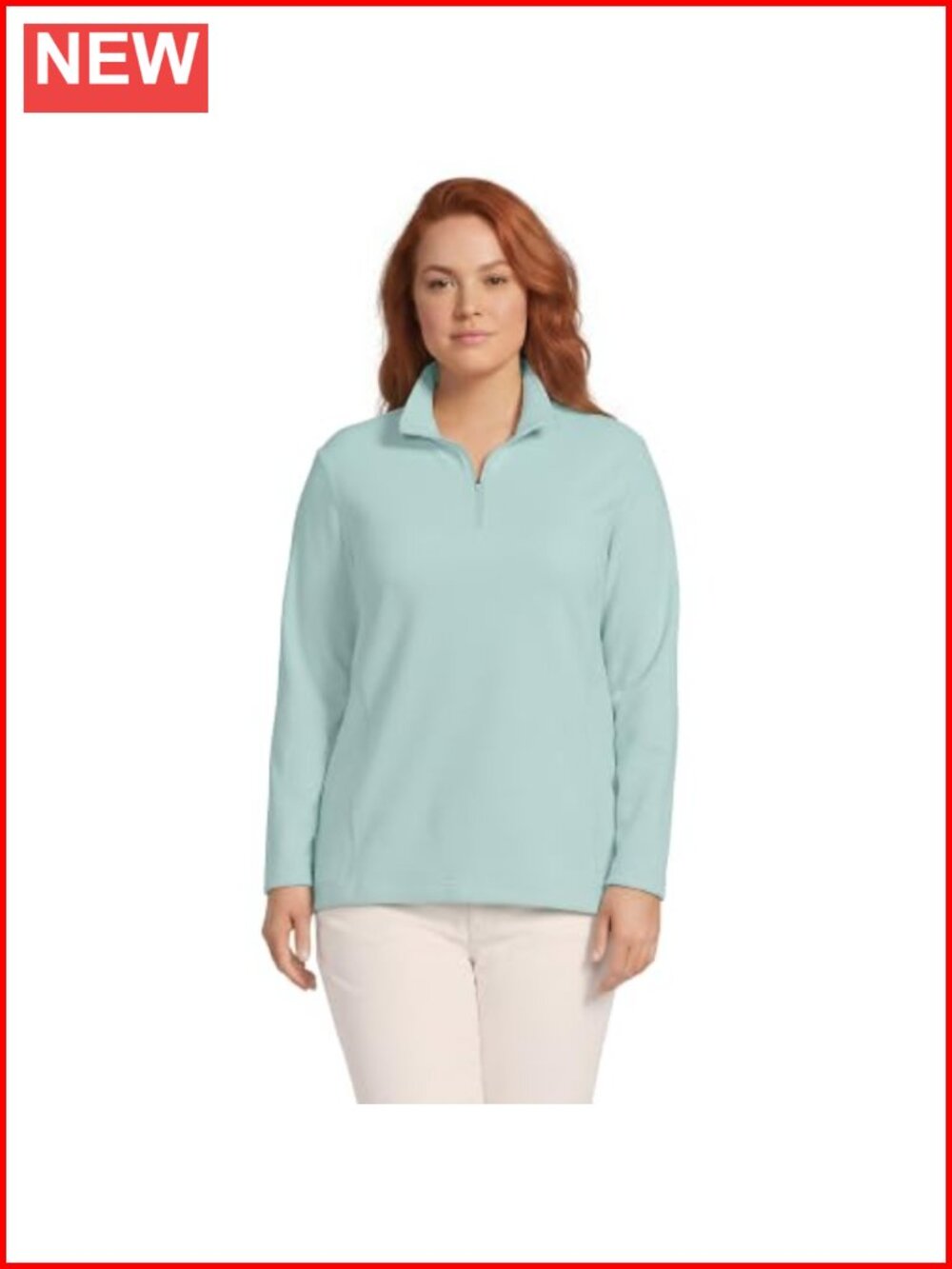 Fleece Quarter Zip Pullover Long Sleeve Stand Collar Mid Hip